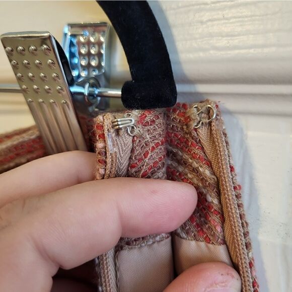 Bandolino tan/red/cream pleated midi skirt - Picture 6 of 8